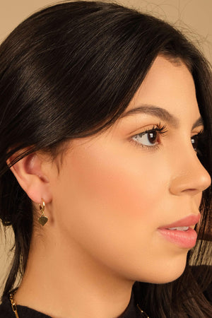 Brinco Argola Coração Flat Liso Banhado a Ouro 18K