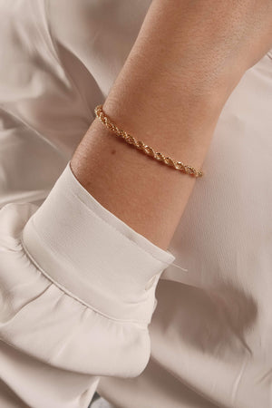 Pulseira Cordão Baiano Banhado a Ouro 18K
