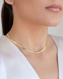 Choker Malha Fita 4 mm Banhado a Ouro 18K
