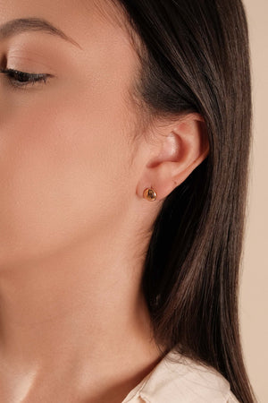 Ear Jacket Redondo Liso Franjas Pontos de Luz Cristal Banhado a Ouro 18K