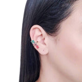 Piercing Colorido Quadrado Gota Oval Ródio Branco