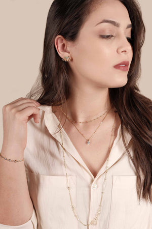 Pulseira Zircônias Diversas Cristal Banhado a Ouro 18K