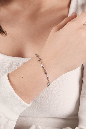 Pulseira Zircônias Diversas Cristal Ródio Branco