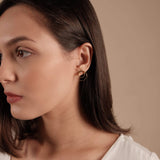 Brinco Argola Dupla Lisa Banhado a Ouro 18K