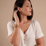 Brinco Argola Dupla Lisa Banhado a Ouro 18K