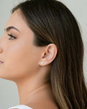 Brinco Estrela Cristal Ponto de Luz 6 mm Banhado a Ouro 18K