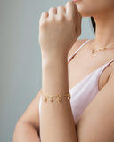 Pulseira Elos Corações Zircônia Cristal Banhado a Ouro 18K