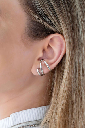 Ear Cuff Liso Ródio Branco