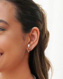 Ear Hook Dois Filetes Liso Ródio Branco