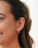 Ear Hook Dois Filetes Liso Ródio Branco