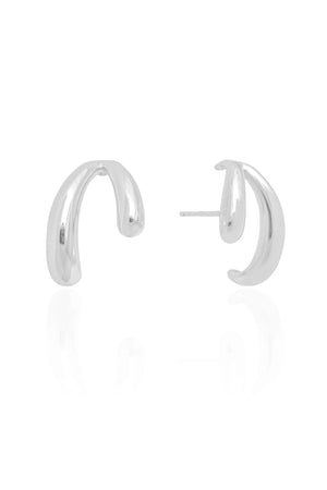 Ear Cuff Dois Filetes Lisos Ródio Branco