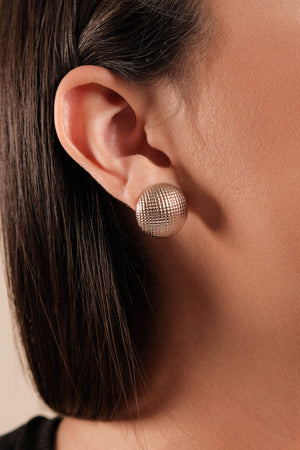 Brinco Meia Bola Pipoca Tamanho M Ródio Branco