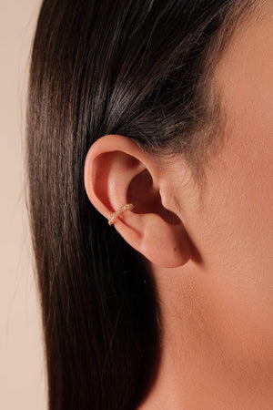 Piercing Cravejado Cristal Banhado a Ouro 18K