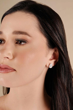 Brinco Gota 8x12  Cristal Ródio Branco