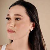 Brinco Gota 8x12  Cristal Ródio Branco