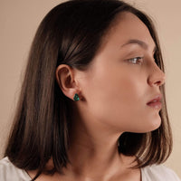 Brinco Gota Turmalina 8x12 Banhado a Ouro 18K