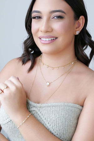 Brinco Ponto de Luz Zircônia Cristal 5 mm Banhado a Ouro 18K