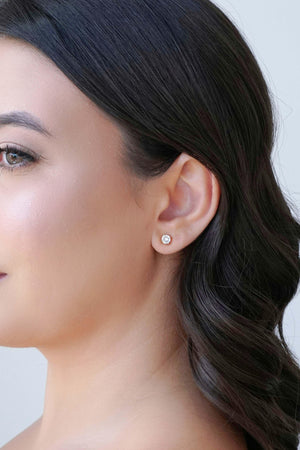 Brinco Ponto de Luz Zircônia Cristal 5 mm Banhado a Ouro 18K