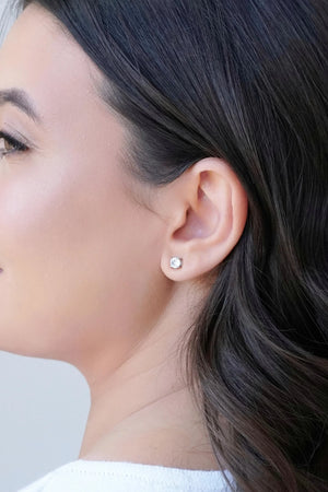 Brinco Ponto de Luz Zircônia Cristal 5 mm Ródio Branco