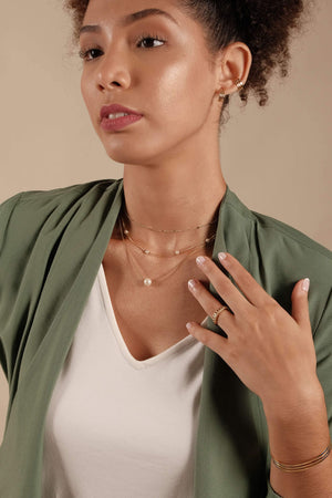 Choker Plaquinhas Corações Flat Banhado a Ouro 18K