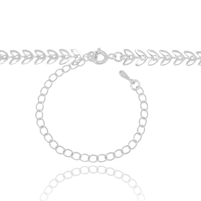 Choker Folhas Vazadas Ródio Branco - 33 cm