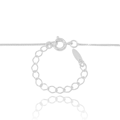 Colar Veneziana Pingente Coração Vazado Liso Ródio Branco - 45 cm