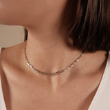 Choker Elos Ródio Branco