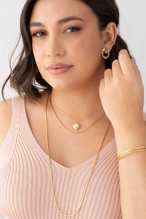 Pulseira Mola Canutilhos Três Voltas Banhado a Ouro 18K