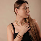 Brinco Argola Retangular Tamanho P Banhado a Ouro 18K