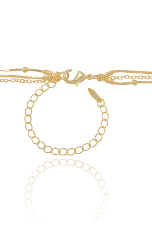 Gargantilha Tripla Veneziana Bolinhas Pontos de Luz Banhado a Ouro 18K