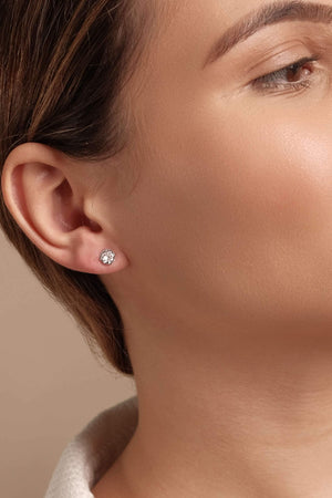 Brinco Ponto de Luz Ródio Branco