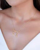 Gargantilha Filho Meninos Corações Lisos Banhado a Ouro 18K - 45 cm