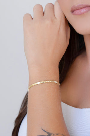 Pulseira Malha Fita 3 mm Banhado a Ouro 18K