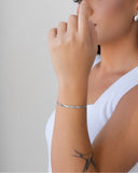 Pulseira Malha Fita 3 mm Ródio Branco