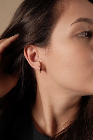 Ear Hook Filete Liso Banhado a Ouro 18K