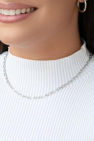 Choker Elos 4 mm Ródio Branco