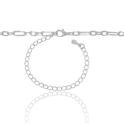 Choker Elos 4 mm Ródio Branco - 32 cm