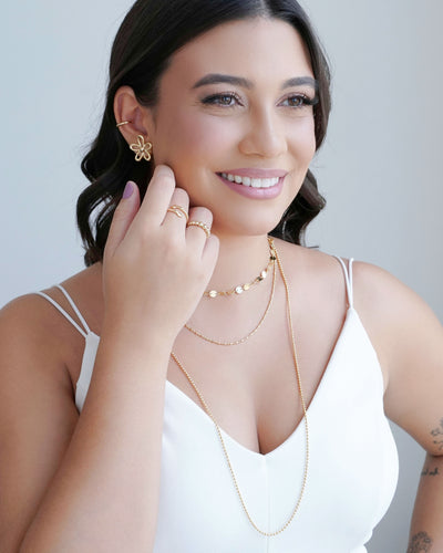 Colar Longo Bolinhas 2 mm Banhado a Ouro 18K - 80 cm