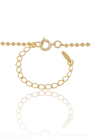 Gargantilha Longa Bolinhas 2 mm Banhado a Ouro 18K