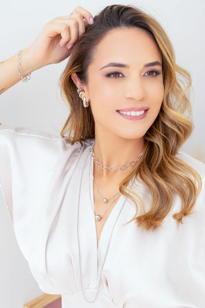 Gargantilha Veneziana Pingente Bola 10mm Ródio Branco