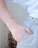 Bracelete Dois Filetes 6 mm Ródio Branco