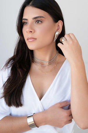 Gargantilha Elos Ovais 6mm Banhado a Ouro 18K