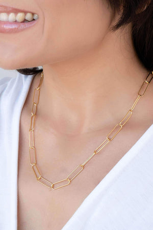 Gargantilha Elos Ovais 6mm Banhado a Ouro 18K