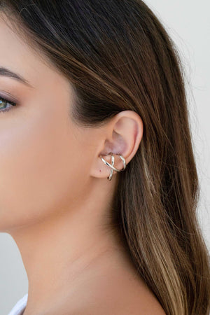 Piercing em X Liso Ródio Branco