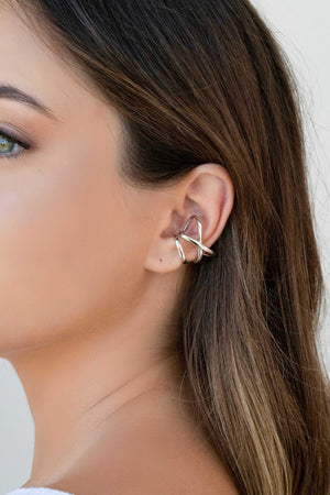 Piercing em X Liso Ródio Branco