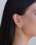 Brinco Argola Torcida Tamanho M Banhado a Ouro 18K