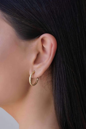 Brinco Argola Torcida 2 cm Banhado a Ouro 18K
