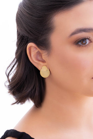 Ear Jacket Redondo Detalhes Banhado a Ouro 18K