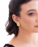 Ear Jacket Redondo Detalhes Banhado a Ouro 18K