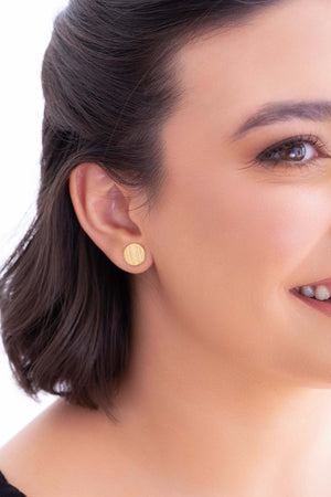 Ear Jacket Redondo Detalhes Banhado a Ouro 18K